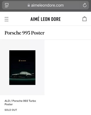 Aime Leon Dore x Porsche 993 Poster Wall Art Original | eBay UK