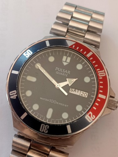 Pulsar (Seiko) Y148 8120 s/steel quartz watch vintage (Top) - Imagen 2 de 8