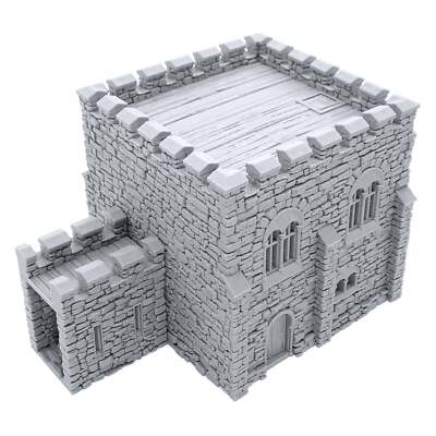 Norman Square Keep by Printable Scenery, 3D Printed Tabletop RPG Scenery 28mm