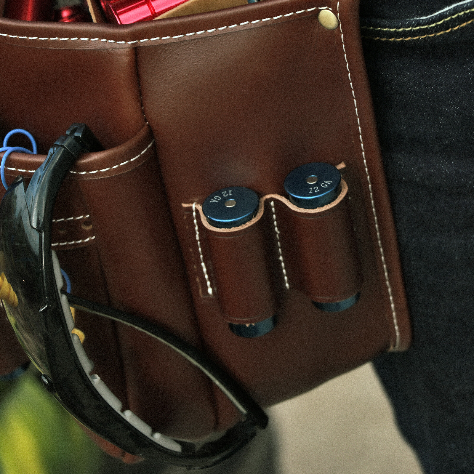 Tourbon Leather Cartridges Bag Shells Holder Case Shooting Ammo Carry Pouch