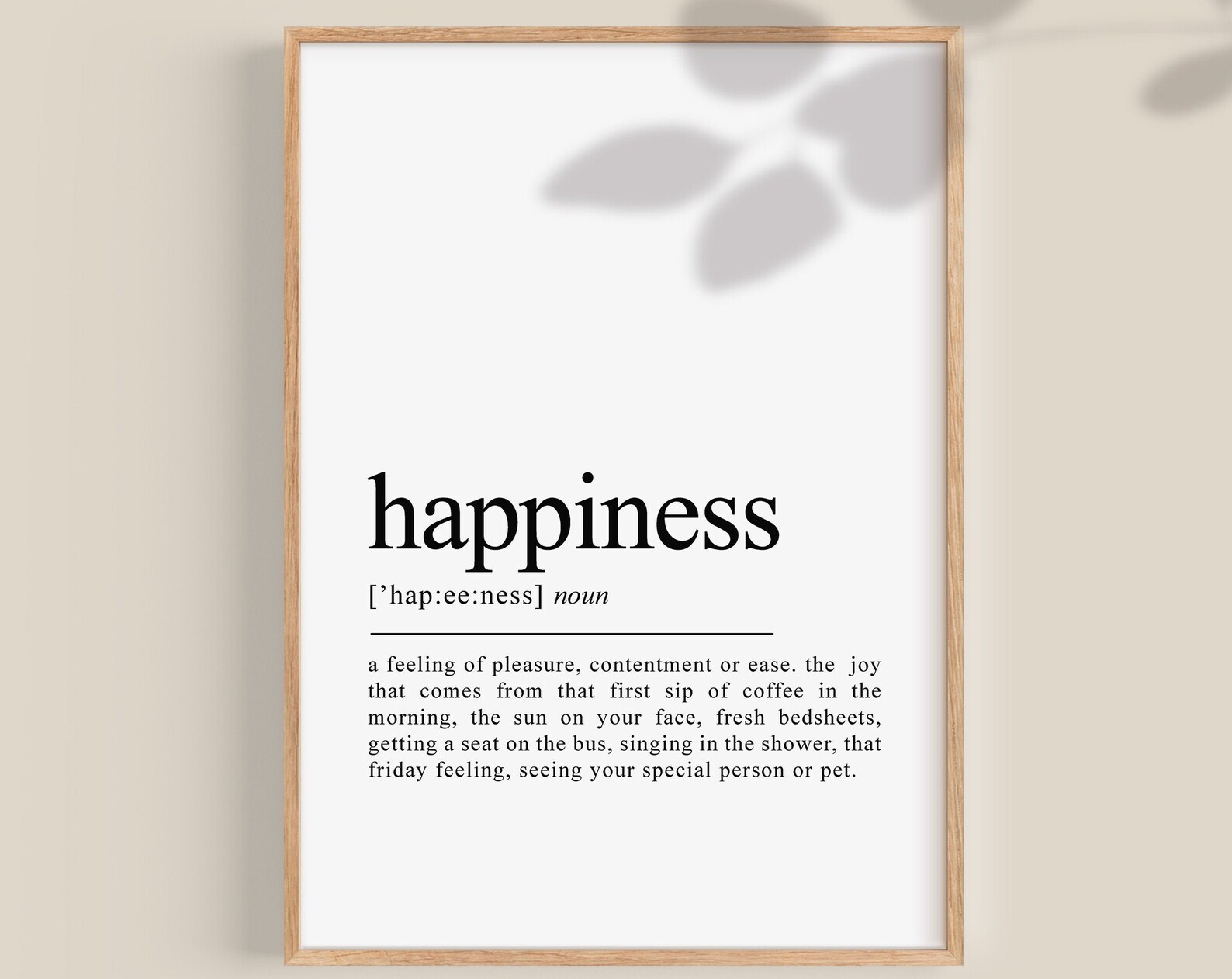 Happiness Wall Decor Happiness Definition Dictionary Art  Wall Art