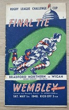 RUGBY LEAGUE CHALLENGE CUP FINAL PROGRAMME BRADFORD v WIGAN  1948