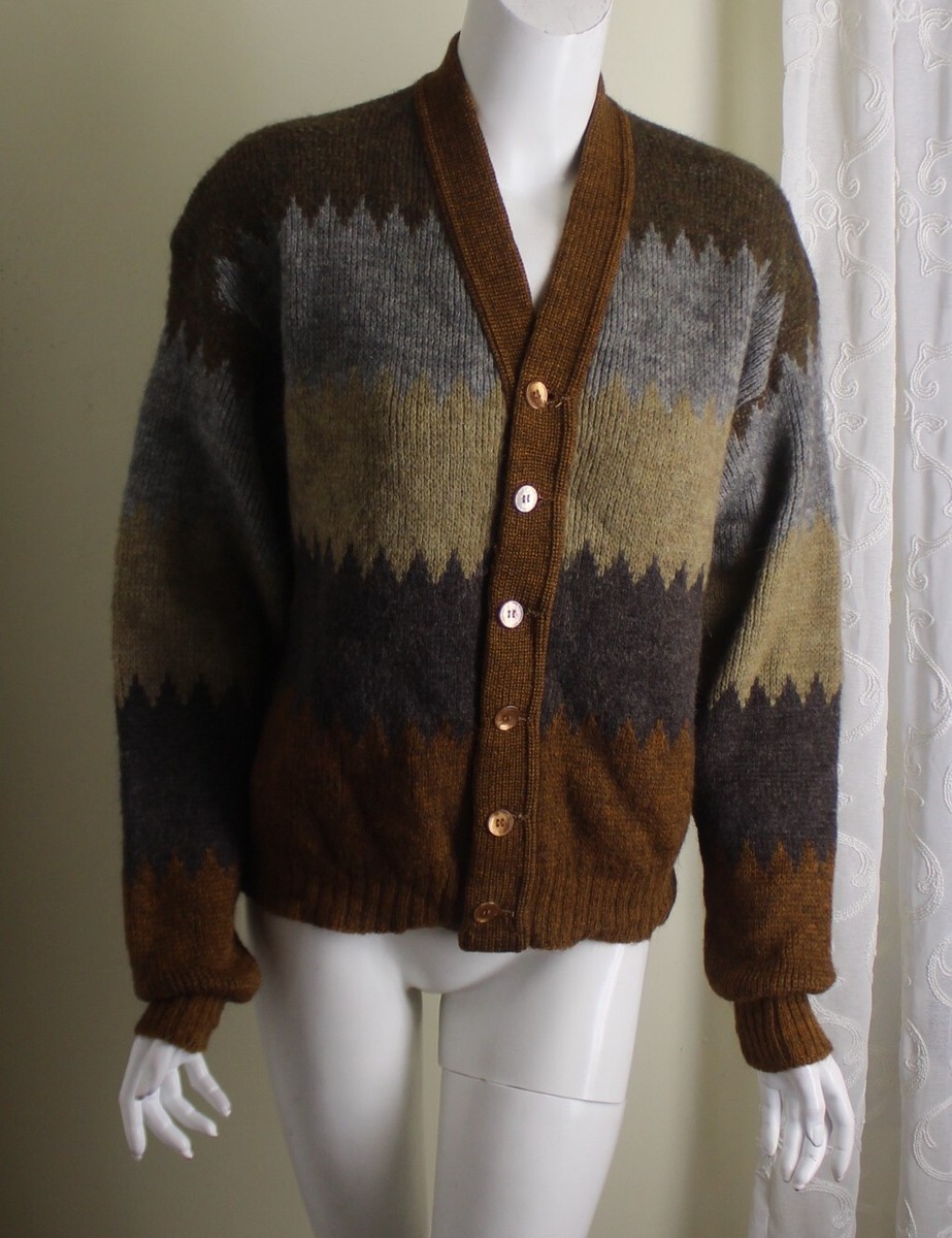 Men's Vintage 60 70s Brentwood Mirapaca Cardigan Sweater Sz
