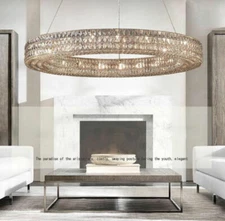 Modern minimalist restaurant chandelier Clear crystal ceiling lamp light PRO