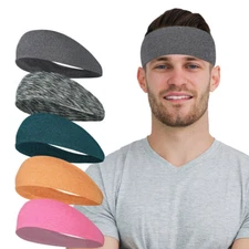 Mens Sweat Bands Sports Headbands for Workout Running Tennis Athletic Sweatband