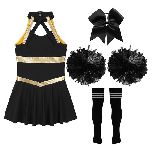 UK Girls Cheerleader Costume Halloween Carnival Cheerleading Uniform Fancy Dress - Picture 64 of 74