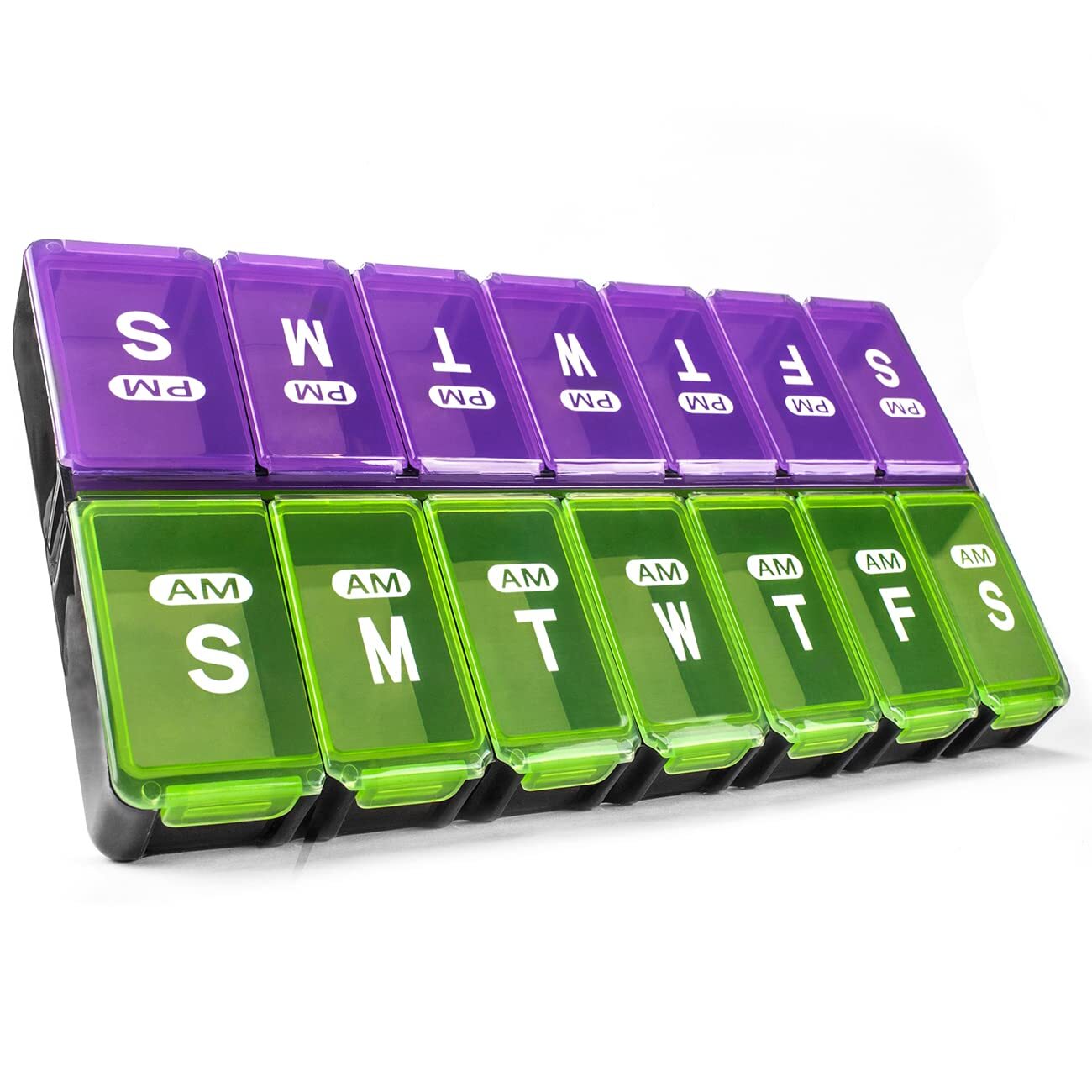 Large Weekly Pill Organizer 2 Times a Day - Daily Am Pm Pill Case Medicine Or...