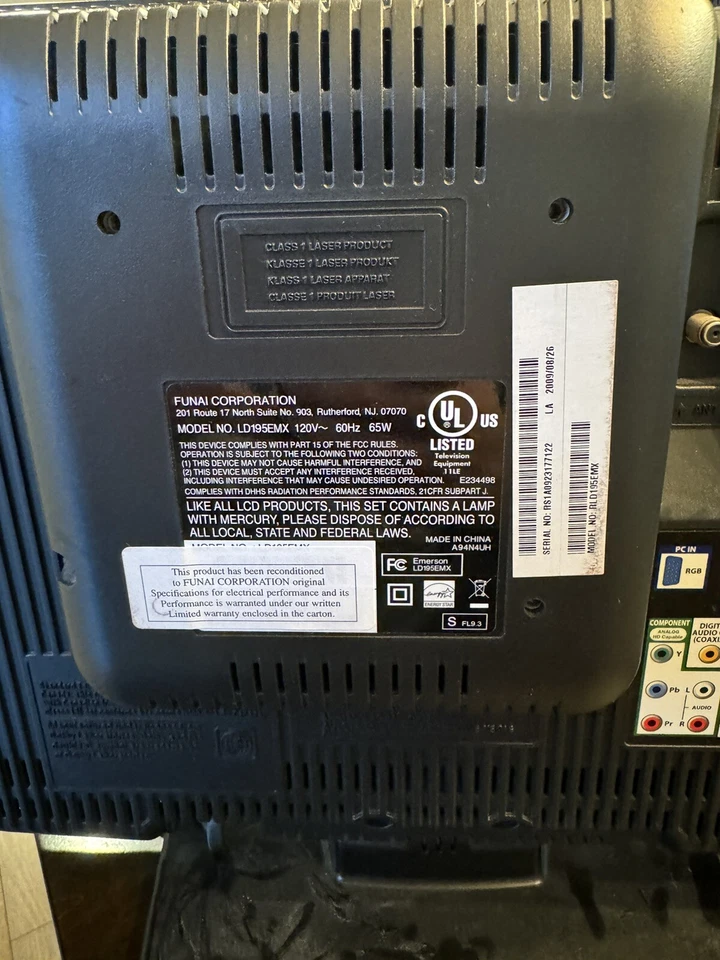 Emerson LD195EMX 18.5" 720p HD LCD Built In DVD Combo TV No Remote HDMI Tested - Image 4 of 4