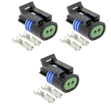 Metri-Pack 150.2 Series Connector Set 2 Way Female with Terminals 3 Pack