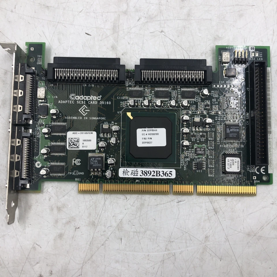 Adaptec ASC-39160 SCSI Controller Card 68-Pin 50-pin. UNTESTED PARTS - Image 2 of 3