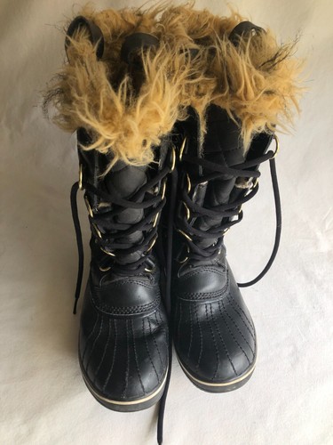 Sorel Boots Womens Size 8 Tofino II Black Leather Quilted Mid Snow Waterproof - Picture 3 of 9