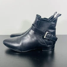 Miu Miu Chelsea Black Leather Ankle Boots Size 6.5 US / 37 EUR Womens