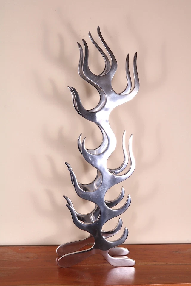 9 Vino Bottiglia Bevande Cremagliera Autonomo Pavimento O Tavolo Top Lucidato - Immagine 2 di 4