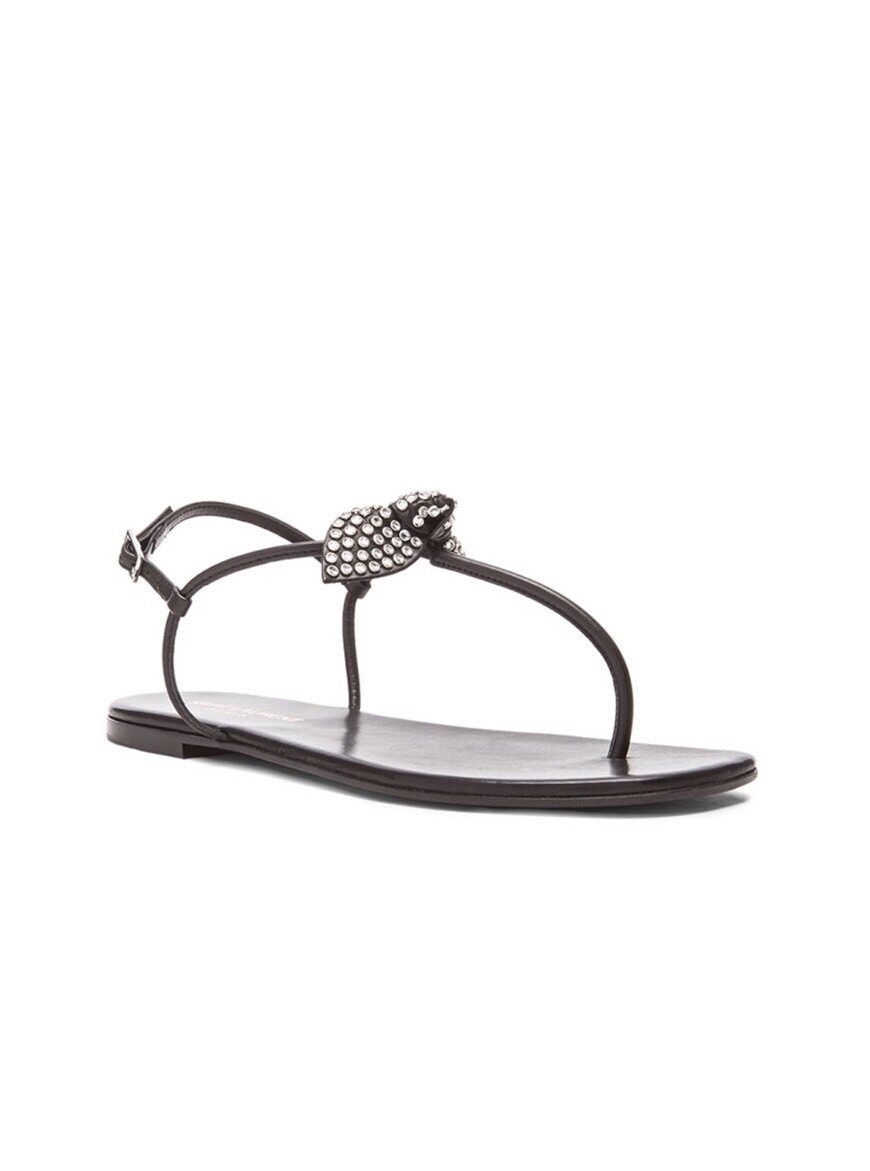 Sandali Saint Laurent Nu Pied in pelle nera con borchie e fiocco nuovi con scatola taglia 39