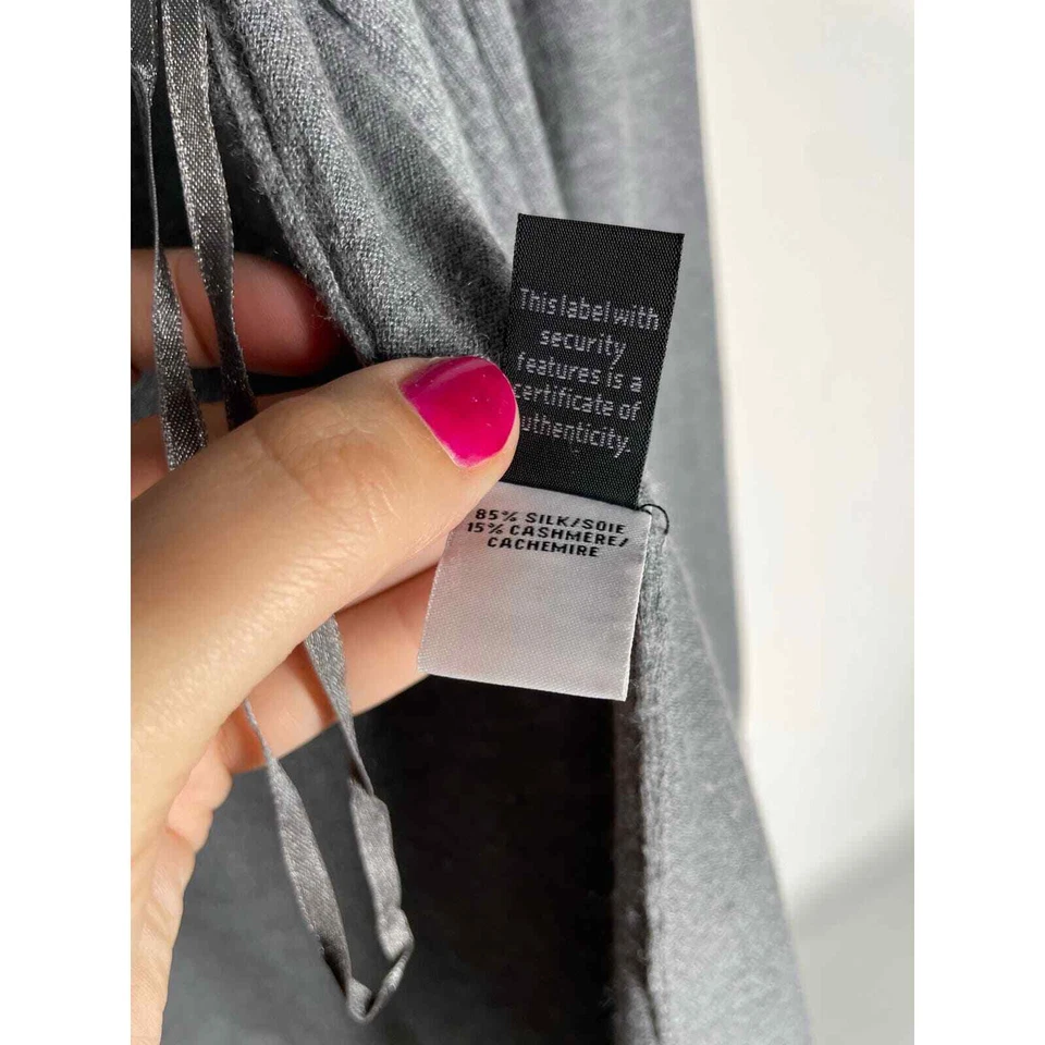 Diane Von Furstenberg Erin Cardigan Gray Silk Cashmere Open Front Cardigan Large - Image 4 of 4