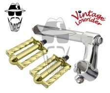 Vintage Lowrider Stem Classic 22.2 Chrome Pedals Square Twisted 1/2" Gold