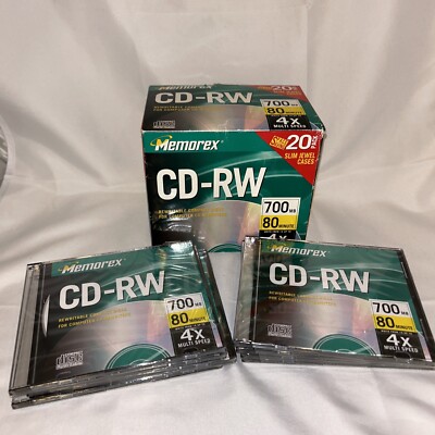Memorex  CD-RW Rewritable 700MB 80 Min Audio (8 pk w/cases) - Sealed