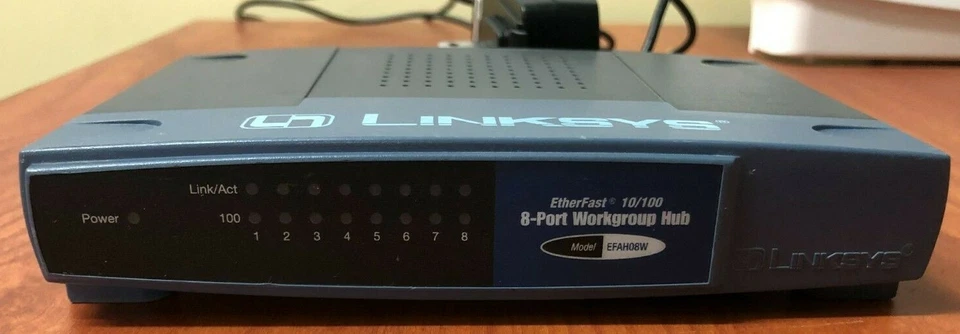 Cisco Linksys EtherFast EFAH08W Ver 2.0 8-Port Workgroup Hub with AC Adapter - Image 3 of 4