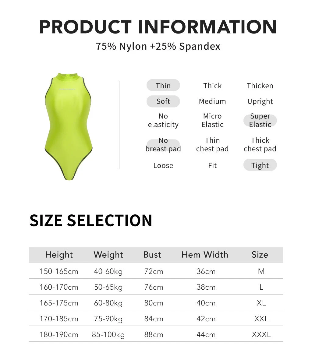 2023 Swimwear Women's Sexy Swimsuit Shiny High Cut One Piece Collared Surf Swim - Picture 11 of 27