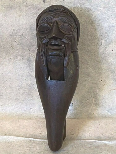 FINE ANTIQUE MUSTACHIOED MAN WITH GLASSES Wooden Nutcracker Black Forest c.1890 - Picture 3 of 11
