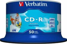 Verbatim Campana 50 PZ CD-R 700 Mb CD-R AZO Wide Inkjet Printable no ID 43438