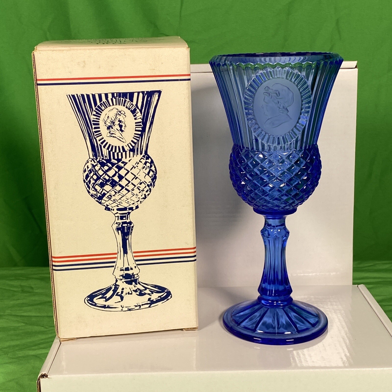 Avon Cobalt Blue Martha Washington Goblet, Vintage Avon Glassware eBay