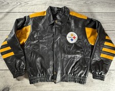 Play Football Pittsburgh Steelers Faux Leather Poly Jacket Youth Kid XL 16-18 