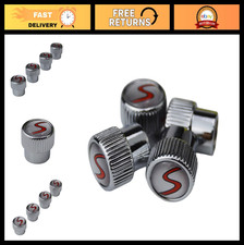 Set Of 4 Metal Tire Valve Stem Caps With Resin Emblem Cover For Mini Cooper S