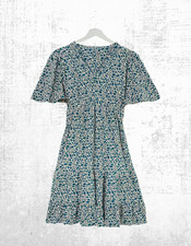 Womens Fat Face Short Sleeve Grace Shibori Jersey Dress in Teal Blue (Defect)