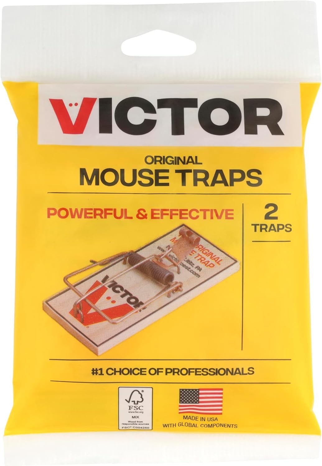 Victor M150-12 Metal Pedal Sustainably Sourced FSC Wood Snap Mouse Trap-12 Traps