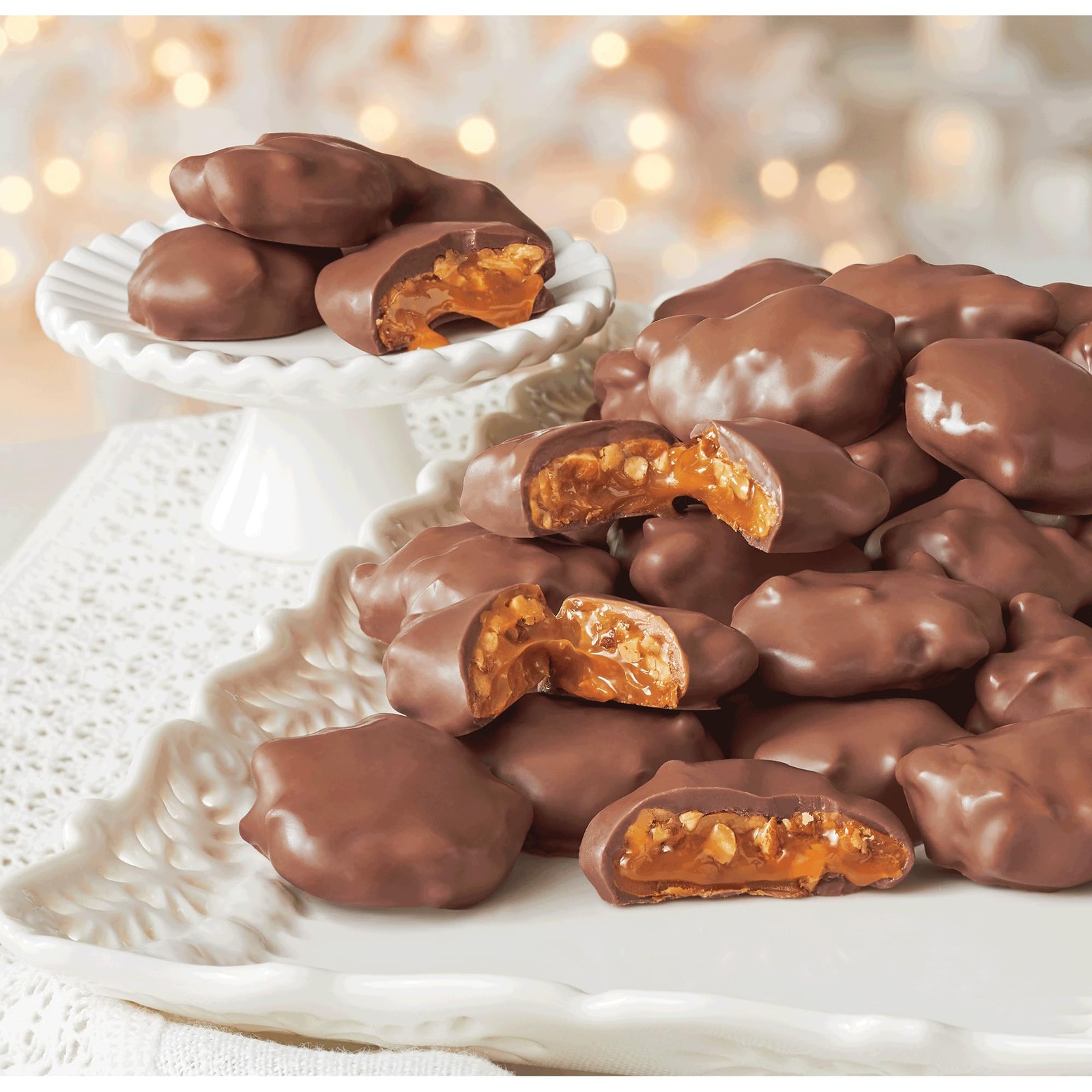 Chocolate Pecan Clusters - Creamy Milk Chocolate with Velvety Caramel and Cru...