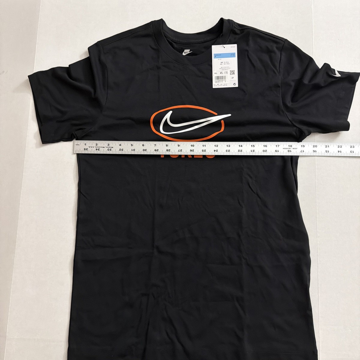 Nike Tokyo Japan Exclusive Swoosh Black Orange T Shirt Size Medium
