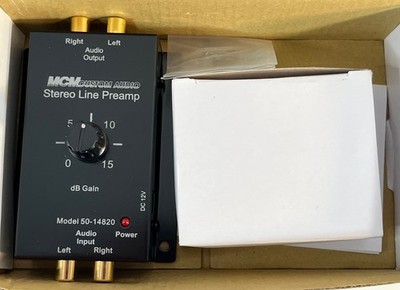 MCM Custom Audio Stereo Line Pre-Amplifier Model 50-14820 Line Level With Box