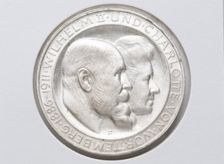 Deutsches Reich 3 Mark 1911 Wilhelm II. und Charlotte Silberne Hochzeit
