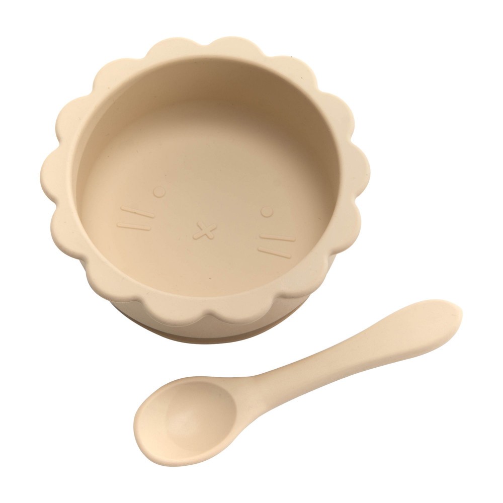 Coffret repas en silicone beige de 7x14.50 cm pour éviter la vaisselle cassée