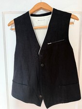 Nice Collective Vest in Black & Dark Green Back Sz M 100% Cotton Made in USA