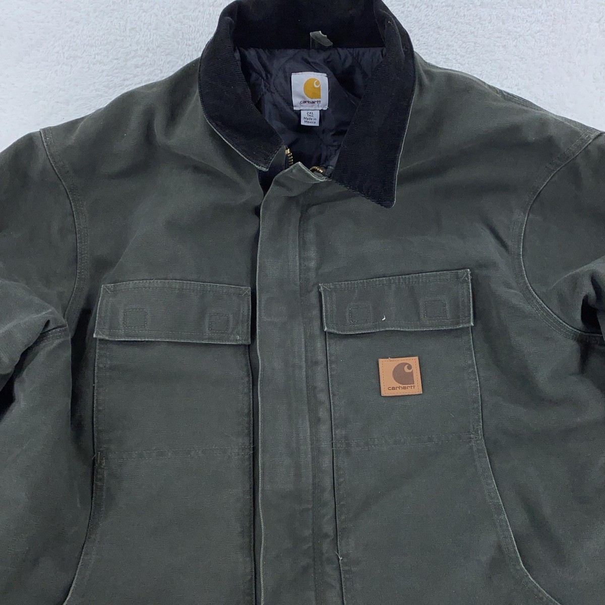 【カズ】カーハート トラディショナルコート C26 モスグリーンMOS S Carhartt Coat - Moss - DGIF (Orange State) Embroidery on