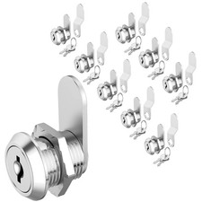 8 Pack Zinc Alloy Cabinet Locks with Key - 5/8" Keyed Alike Safety System