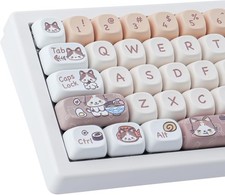 PBT Keycaps 143 Keys Cute Dye-Sublimation Kitty-cat Set Cat