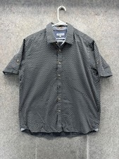 Ted Baker Shirt Mens 2XL Black Geometric Short Sleeve Button Front Dots Print 6