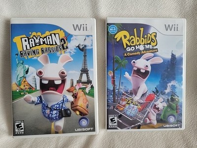 Rayman Raving Rabbids 2 & Rabbids Go Home - Lot Of 2 Nintendo Wii Games