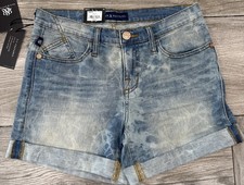 2016 Rock Republic Light Blue Denim Lazer Fest Denim Bumpershoot Short Size 6