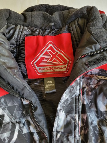 ZEROXPOSUR Ski / Snowboard Jacket Kids Unisex Size 10/12 - Red & Black - Picture 3 of 18