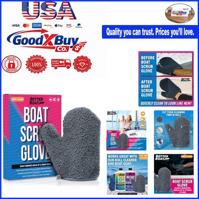 #ad Heavy Duty Boat Scrubbing Glove for Marine amp; Deck Cleaning Gray Unisex Adu... $35.31