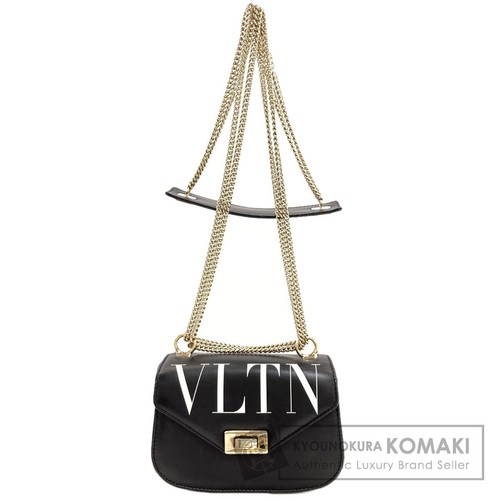 VALENTINO VLTN Logo Shoulder Bag Leather Women s Used