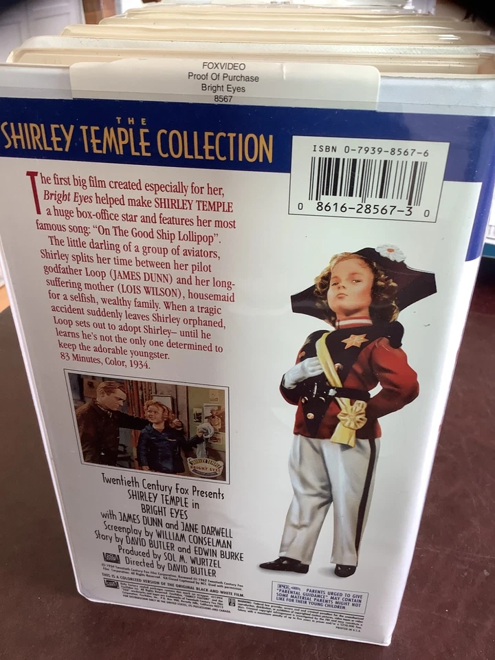 Lot (8) Shirley Temple VHS Tapes #1 - #6,8,12 #1,2,6 ,8,12 are NEW/SEALED Foto 2 de 4