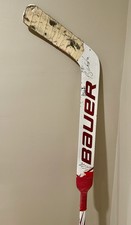 Game Used? Mackenzie Blackwood stick signed by Jack Hughes Blackwood & Schneider