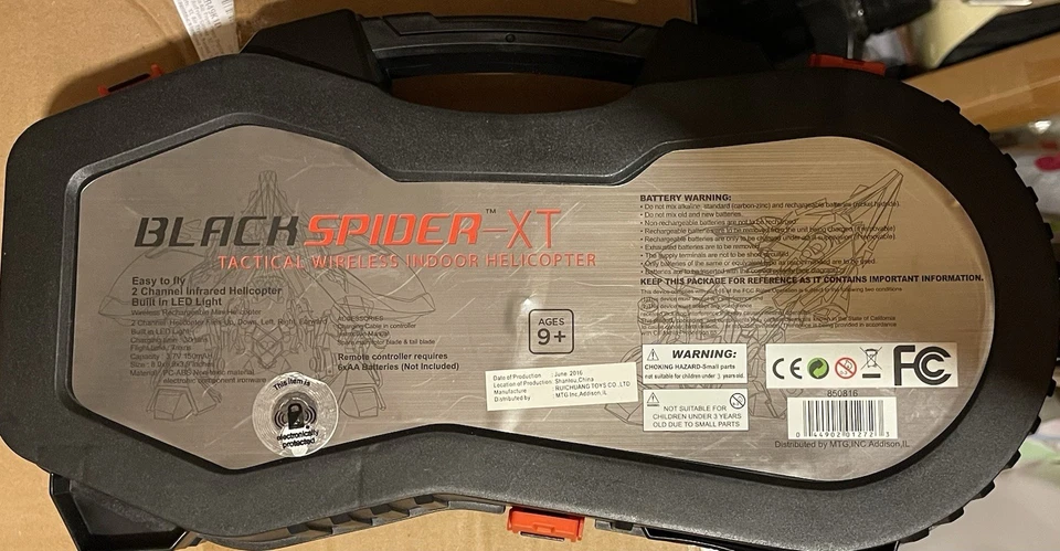 Helicóptero interior inalámbrico táctico Black Spider XT plateado nuevo en caja Foto 3 de 4