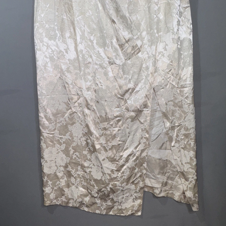 Vestido de Terciopelo Floral Metálico De Colección Años 90 Talla 12 Tirantes Damas de honor MOTB Foto 3 de 4