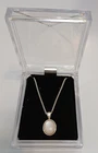 925 Sterling Silver Oval Gemstone Pendant and Silver 20" Chain NEW & Boxed